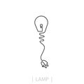 Light Bulb line icon , isolated on white background. Idea sign, solution, thinking concept. Lighting Electric lamp. Trendy F