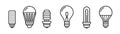 Light bulb line icon lamp. Led lightbulb energy electric economy light icon