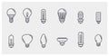 Light bulb line icon lamp. Led lightbulb energy electric economy light icon