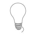 Light Bulb line icon vector illustration isolated on white background. Idea sign, solution, thinking concept clipart. Royalty Free Stock Photo