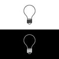 Light Bulb line icon vector, isolated on white and black background Royalty Free Stock Photo