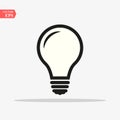 Light Bulb line icon vector, isolated on white background. Idea sign, solution, thinking concept. Lighting Electric lamp. Royalty Free Stock Photo