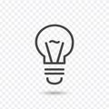 Light Bulb line icon vector, isolated on white background. Idea sign, solution, thinking concept. Stock vector Royalty Free Stock Photo