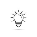 Light Bulb line icon, vector outline symbol isolated on white background. Idea sign Royalty Free Stock Photo