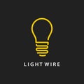 light bulb line vector logo template art eco energy electricity concept idea Royalty Free Stock Photo