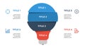 light bulb list infographic element vector with 3 points, steps, options, processes