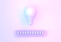 Light bulb and loading bar icon on neon background. Concept of business idea, thinking process, brainstorm, creative Royalty Free Stock Photo