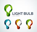 Light bulb logo design made of color pieces