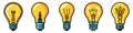 Light bulb logo icon. Set of light bulbs. Innovative idea concept Royalty Free Stock Photo