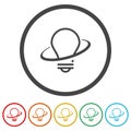 Light bulb logo. Set icons in color circle buttons Royalty Free Stock Photo
