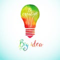 Light bulb made of watercolor, lightbulb and Royalty Free Stock Photo