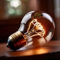 Light bulb with map, showing creative travel concepts and ideas