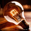 Light bulb with map, showing creative travel concepts and ideas