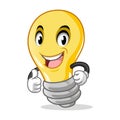 Light Bulb Mascot Cartoon Character Design Vector Illustration Royalty Free Stock Photo