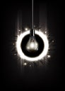 Light bulb with microchip concept and futuristic electronic technology on dark background , transparent vector