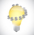 Light bulb monetary idea symbol illustration Royalty Free Stock Photo