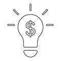 Light bulb with money icon