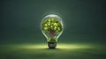 Light bulb, nature background,Creative with inspiration, Innovative technology, Energy and environmental concepts. Generative Ai Royalty Free Stock Photo