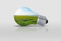 Light bulb with nature inside Royalty Free Stock Photo