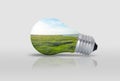 Light bulb with nature inside Royalty Free Stock Photo