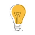 Light bulb one line colourful vector illustration Royalty Free Stock Photo
