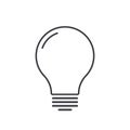 Light bulb outline icon, flat design style. Lightbulb linear vector illustration