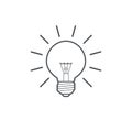 Light bulb outline line art simple icon Royalty Free Stock Photo