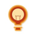 Light bulb paper cut icon background.