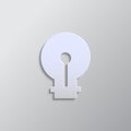 light, bulb paper style, icon- Paper style vector icon Royalty Free Stock Photo