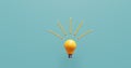 Light bulb and pencils. Creative thinking ideas brainstorming progress innovation.3d rendering Royalty Free Stock Photo