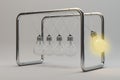 Light bulb pendulum idea concept