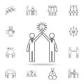 Light bulb people concept of two people icon. Detailed set of team work outline icons. Premium quality graphic design icon. One of