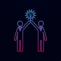 Light bulb people concept of two people nolan icon. Simple thin line, outline vector of team work icons for ui and ux, website or