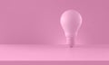 Light bulb on pink background. Creativity and innovation concept. Horizontal composition with copy space Royalty Free Stock Photo