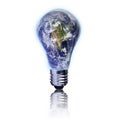 Light bulb and planet earth Royalty Free Stock Photo