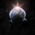 Light bulb and planet earth Royalty Free Stock Photo