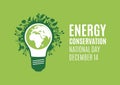 National Energy Conservation Day vector Royalty Free Stock Photo