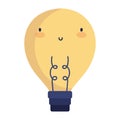 Light bulb power idea cartoon character icon on white background