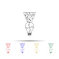 light bulb puzzle, idea ligh logo multi color style icon. Simple thin line, outline vector of team work icons for ui and ux, Royalty Free Stock Photo