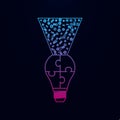 Light bulb puzzle, idea ligh logo nolan icon. Simple thin line, outline vector of team work icons for ui and ux, website or mobile Royalty Free Stock Photo