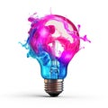 Light Bulb Radiating Colorful Illumination in a Creative Display Royalty Free Stock Photo