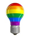 Light bulb with Rainbow Gay Pride Flag Royalty Free Stock Photo