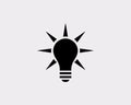 Light Bulb with Rays Icon Royalty Free Stock Photo