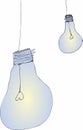 Light bulb with rays shine. Cartoon style. Flat style. Hand drawn style. Doodle style. Symbol of creativity, innovation, Royalty Free Stock Photo