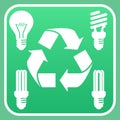 Light bulb recycling Royalty Free Stock Photo