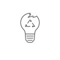 Light bulb recycling vector icon symbol isolated on white background Royalty Free Stock Photo