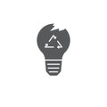 Light bulb recycling vector icon symbol isolated on white background Royalty Free Stock Photo