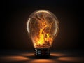 A light bulb representing a blackout in the city, where the electricity is out Royalty Free Stock Photo