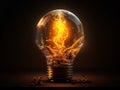 A light bulb representing a blackout in the city, where the electricity is out Royalty Free Stock Photo