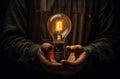 A light bulb representing a blackout in the city, where the electricity is out Royalty Free Stock Photo